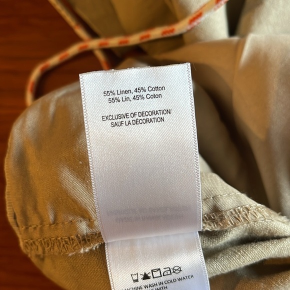 Lucky Brand XXL tan linen elastic tie waist pocketed zip/button shorts - Picture 10 of 10